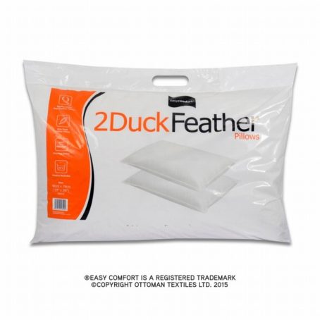 PILLOW EASY DUCK FEATHER 2PACK 48X74CM