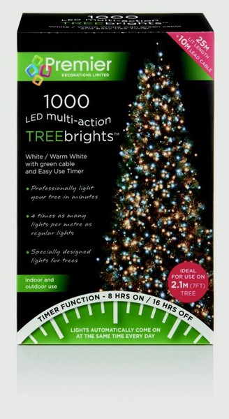 TREEBRIGHTS LED 1000 LIGHTS WHITE & WARM WHITE 25M