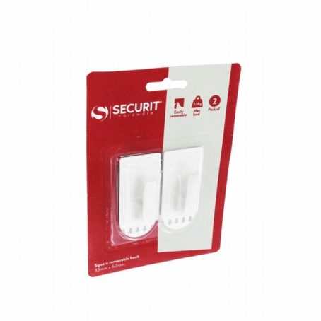 SECURIT SQUARE REMOVABLE HOOKS 2PK