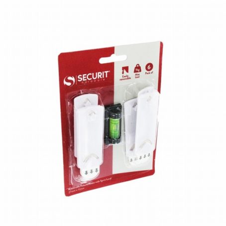 SECURIT REMOVABLE PICTURE HOOK & SPIRIT LEVEL 6PK