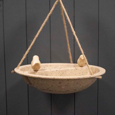 Earthy Sustainable Hanging Bird Bath & Feeder Coffee