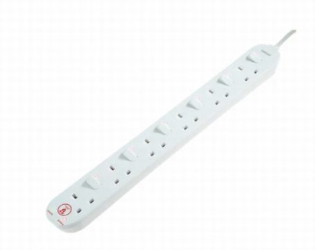 Masterplug - Surge Protected Extension Lead - 6Gang 2Metre 13Amp