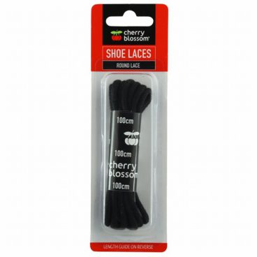 SHOE LACES BLACK ROUND 100CM