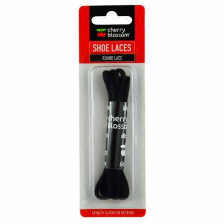 SHOE LACES BLACK ROUND 60CM