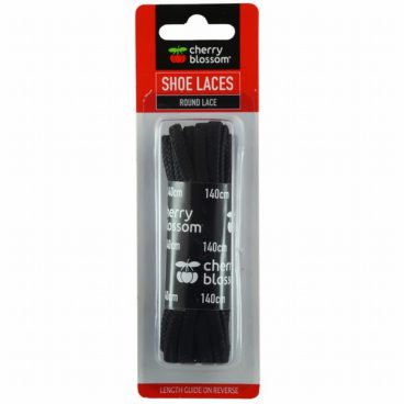 SHOE LACES BLACK ROUND 140CM