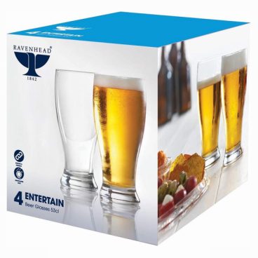 RAVENHEAD ENTERTAIN BEER GLASS 53CL PK4