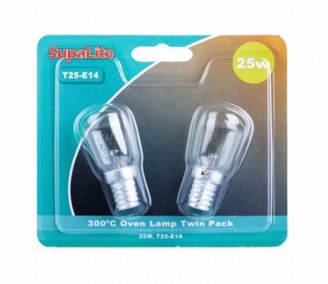 SupaLite 25W Oven Lamps For Upto 300 Degrees T22-E14 PK2