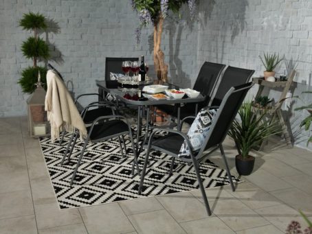Royalcraft Rio 6 Seater Stacking Dining Set including parasol - Image 2
