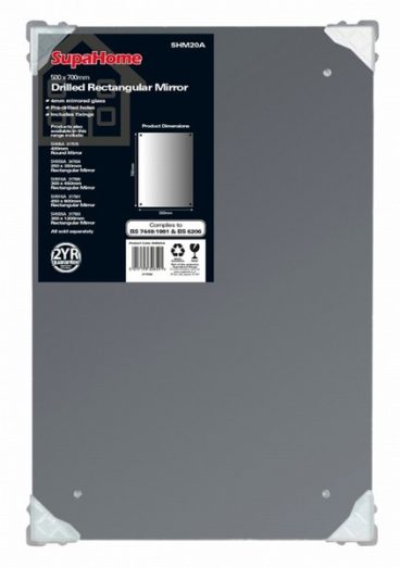 MIRROR RECTANGULAR DRILLED SUPA 500X700MM SMH20A