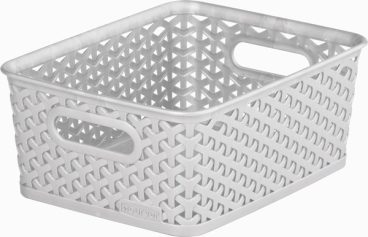 BASKET RATTAN PLASTIC GREY 4L TRAY CURVER