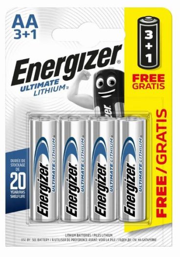 *BAT ENERGIZER LITHIUM AA PK4