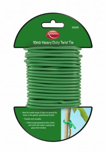 GARDEN WIRE H/DUTY SOFT TIE GREEN 10M