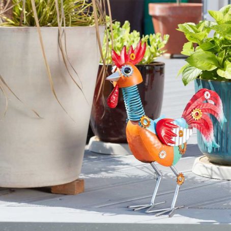 FIGURINES GARDEN FUNKY ROOSTER