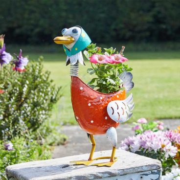 FIGURINES GARDEN POULTRY POT PET
