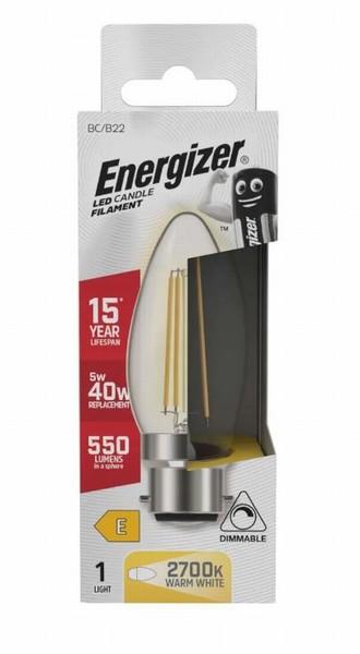 TCP – Candle Clear Warm White Dimmable – 40W BC/B22
