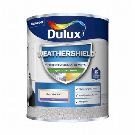 Dulux - Weathershield - Quick Dry Satin - Almond White - 750ml