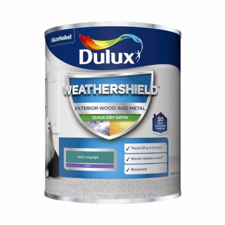 Dulux - Weathershield - Quick Dry Satin - Teal Voyage - 750ml