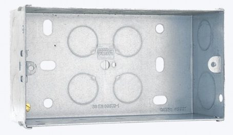 BG Metal Switch Box - 2 Gang 47mm