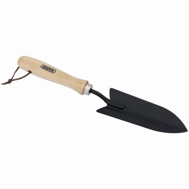 CARBON STEEL TRANSPLANTING TROWEL WITH HARDWOOD HANDLE