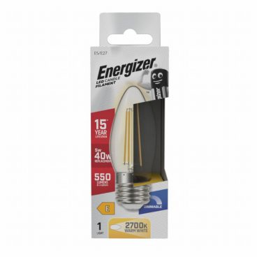 Energizer – Candle Clear Warm White Dimmable – 40W ES/E27