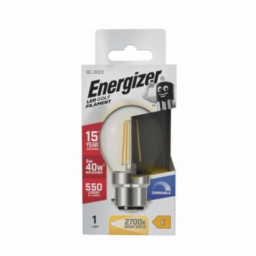 Energizer – Golf Clear Bulb Warm White Dimmable – 40W BC/B22