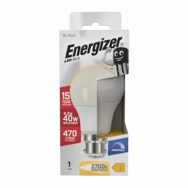 Energizer – GLS Opal Bulb Warm White Dimmable – 40W BC/B22