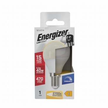 Energizer – Golf Opal Bulb Warm White Dimmable – 40W SES/E14