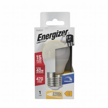 Energizer – Golf Opal Bulb Warm White Dimmable – 40W ES/E27