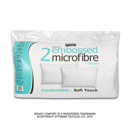 PILLOW EMBOSSED MI0CROFIBRE 2PK