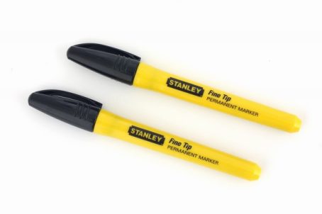 STANLEY MARKER PEN FINE TIP BLACK 2PK