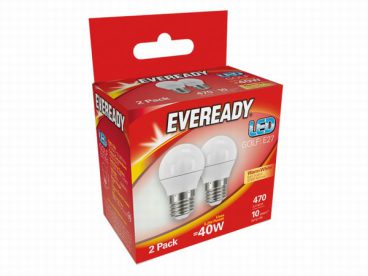 Eveready – Golf Opal Bulb Warm White 2Pack – 40W ES/E27
