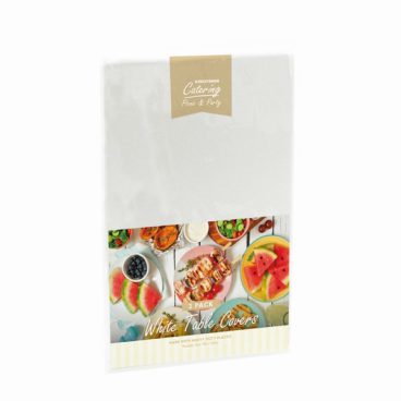 2 Pack of 120 x 120cm White Plastic Table Covers