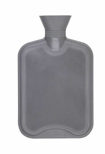 HOT WATER BOTTLE RUBBER GREY 2L*
