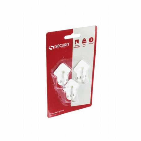 SECURIT REMOVABLE HOOKS CUP HOOKS PK3