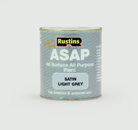 RUSTINS ASAP QD PAINT SATIN LIGHT GREY 500ML