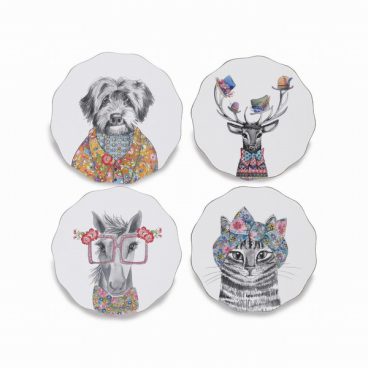 Mikasa x Tipperleyhill Scallop-Shaped Coasters, Set of 4, 12cm