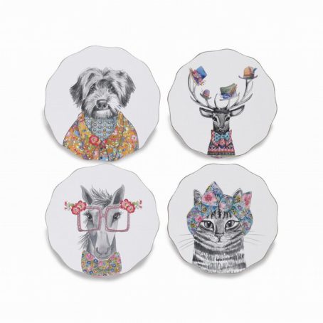 Mikasa x Tipperleyhill Scallop-Shaped Coasters, Set of 4, 12cm