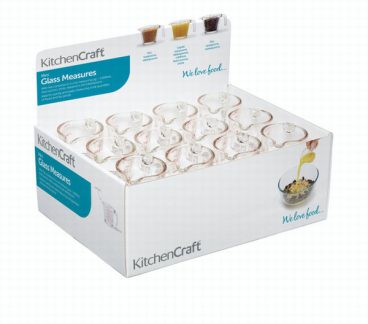 KitchenCraft Display of 24 Mini Glass Measures
