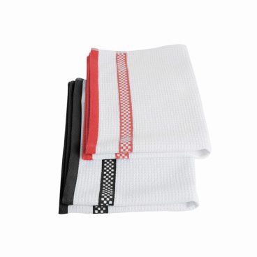 TERRY CHECK KITCHEN TOWEL BLACK OR RED