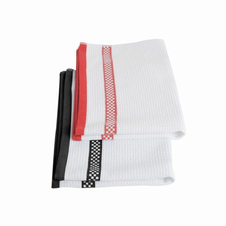 TERRY CHECK KITCHEN TOWEL BLACK OR RED