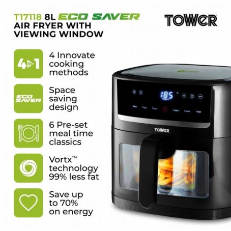 TOWER AIR FRYER VORTXSPACE SAVER 8L - Image 2