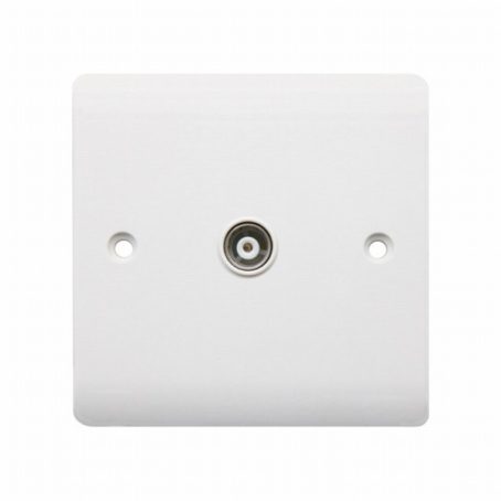 BG - Single Coaxial TV Socket - White