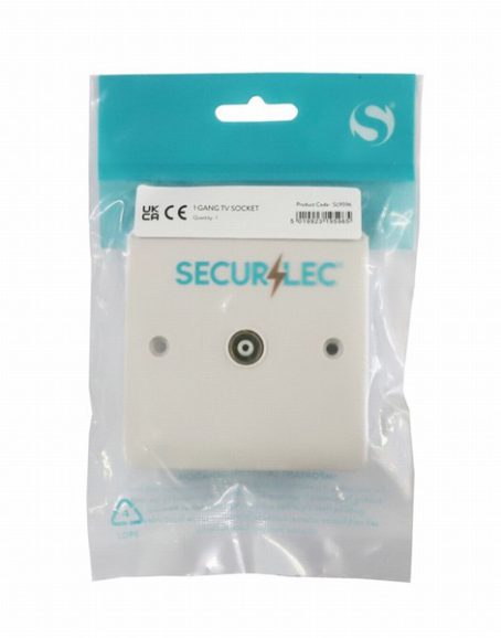 BG - Single Coaxial TV Socket - White - Image 2
