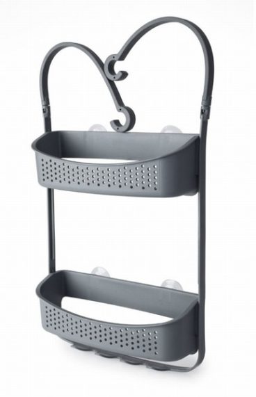 SHOWER CADDY GREY DOUBLE BASKET