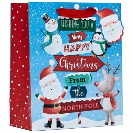 XMAS GIFT BAG NORTH POLE MEDIUM