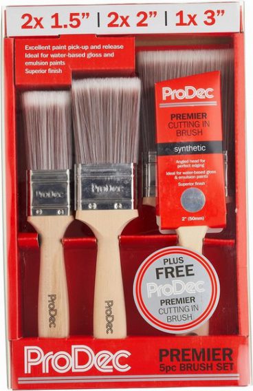 6pc Premier Synthetic Brush Set inc. Free Woodworker Brush
