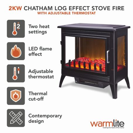 Warmlite - Chatham Electric Stove 2kW - Image 2