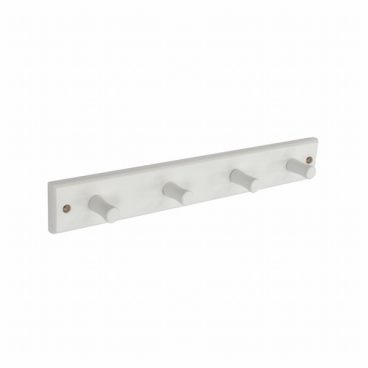 Securit Wood Hook Rail With 4 Hooks White