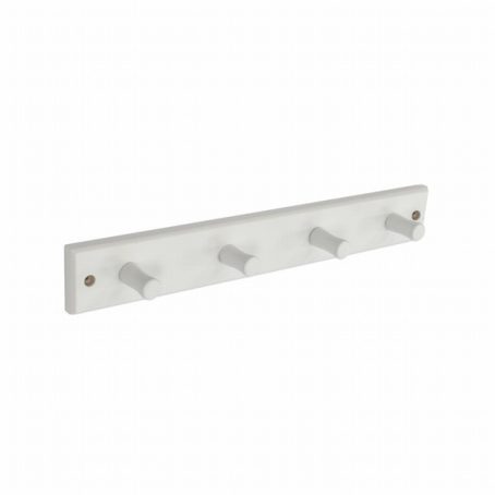 Securit Wood Hook Rail With 4 Hooks White