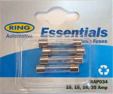 FUSES GLASS 10/15/25/35AMP